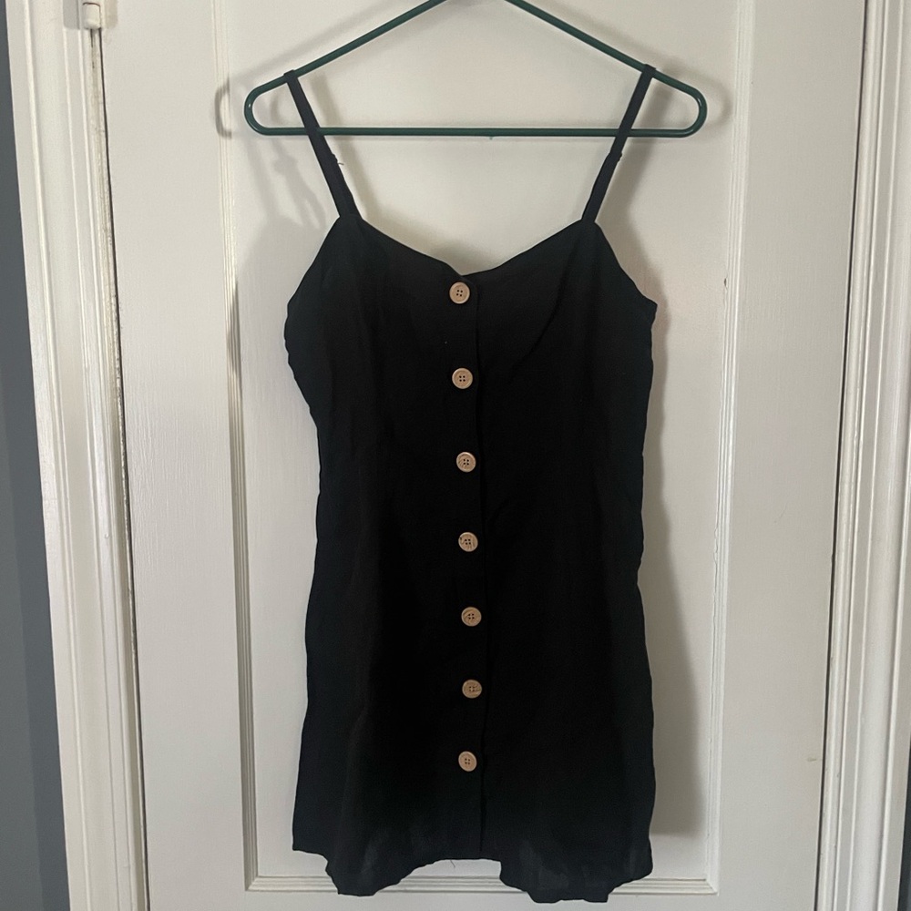 Urban Outfitters Black Linen Blend Backless Mini Dress Size Small